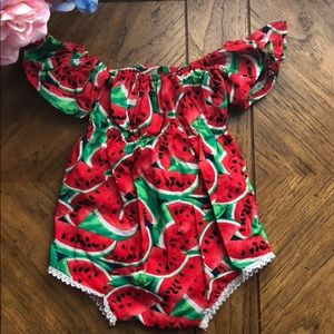 💜Watermelon print romper